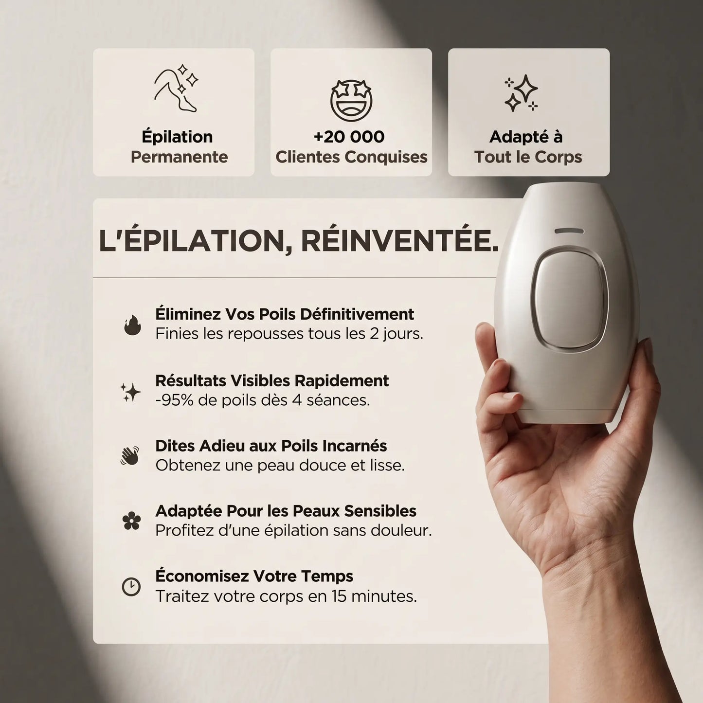 IPL PULSE • ÉPILATEUR À LUMIÈRE PULSÉE