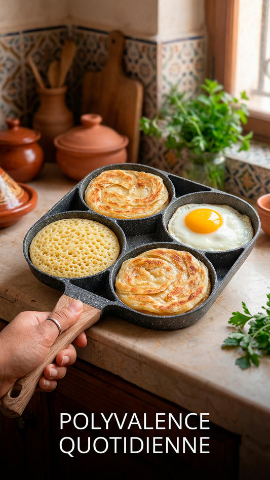 Poêle 4 Compartiments – Organisation parfaite pour vos petits-déjeuners