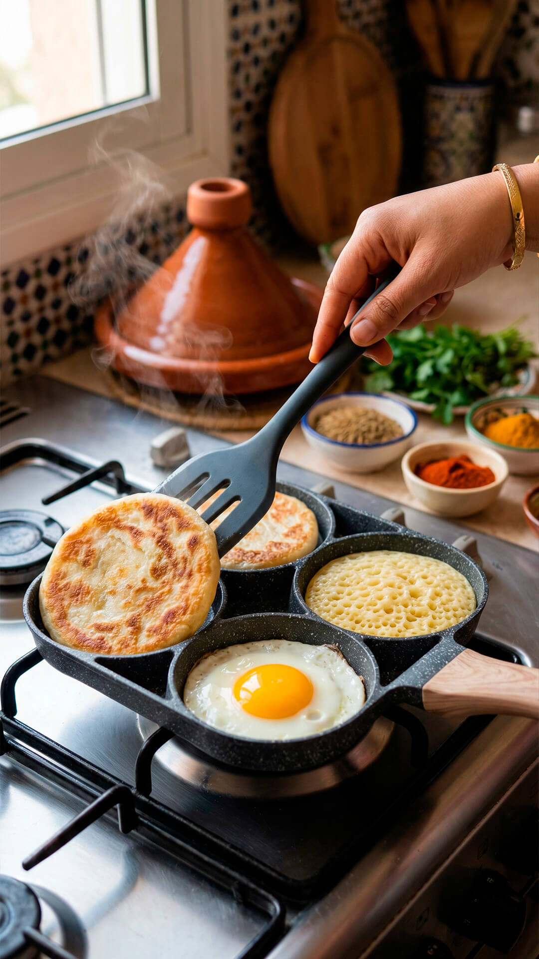 Poêle 4 Compartiments – Organisation parfaite pour vos petits-déjeuners