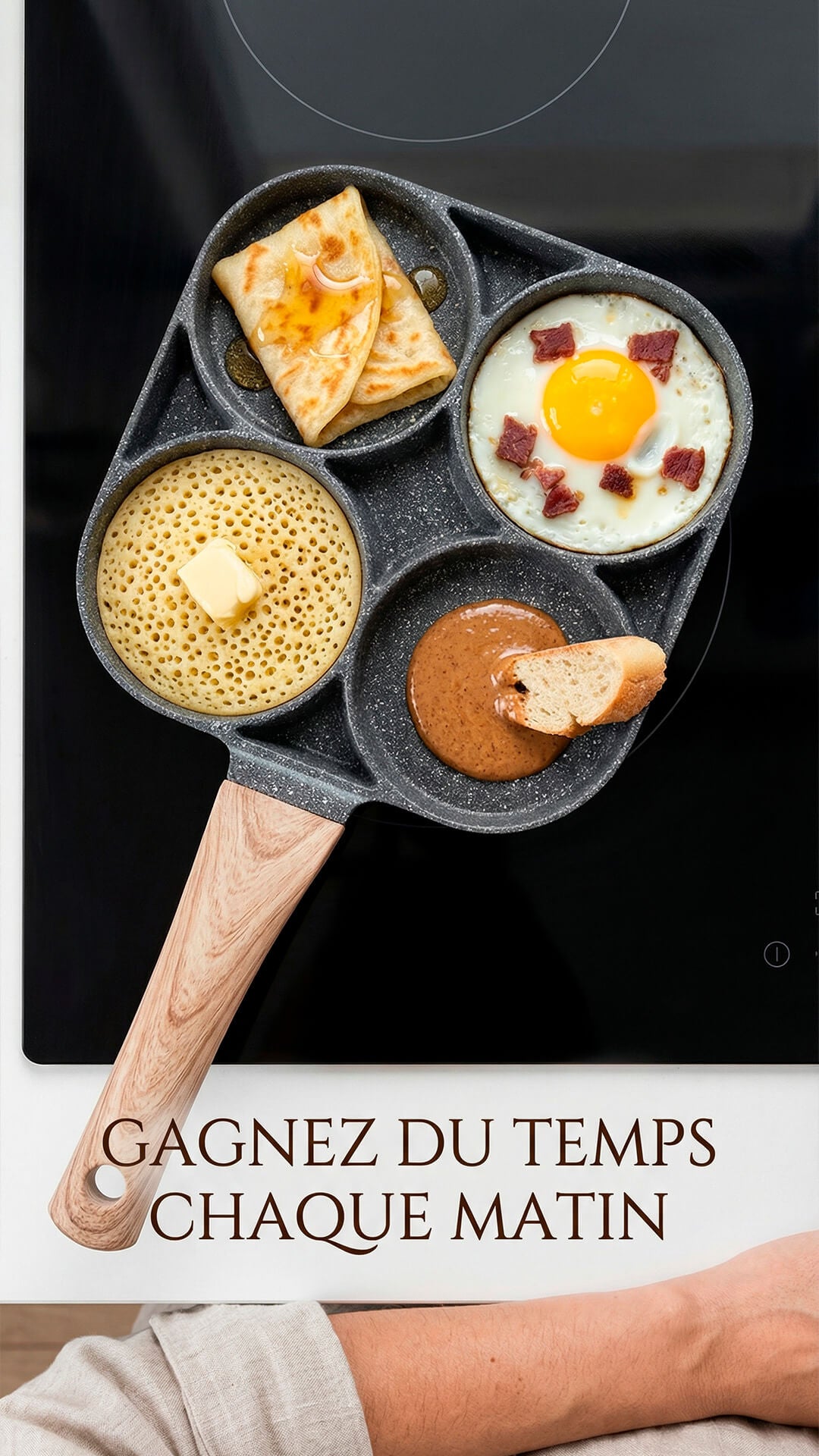 Poêle 4 Compartiments – Organisation parfaite pour vos petits-déjeuners